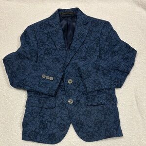 Lauren Ralph Lauren Kids Navy Blue nautical anchor Patterned Blazer boys 8 r